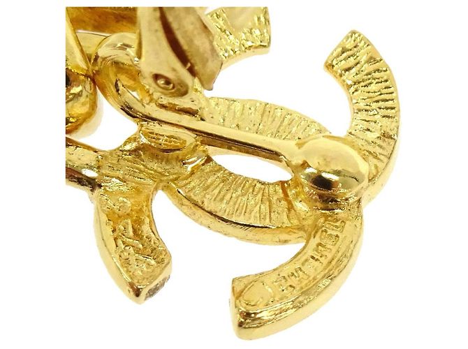 Pendente Chanel CC Plate Logo in metallo con cristalli D'oro - vista 6