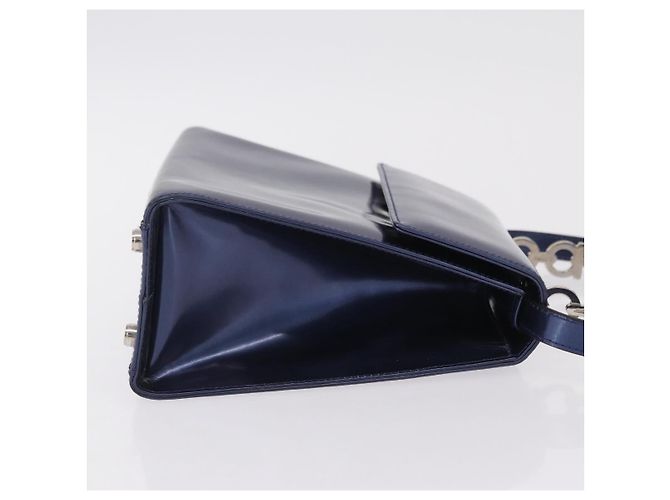 Salvatore Ferragamo Gancini Envelope Top Handle Leather Medium Marineblau - Ansicht 3