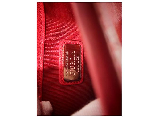Furla Metropolis Mini Borsa Pelle Rossa e Broccato Nero Rosso - vista 2