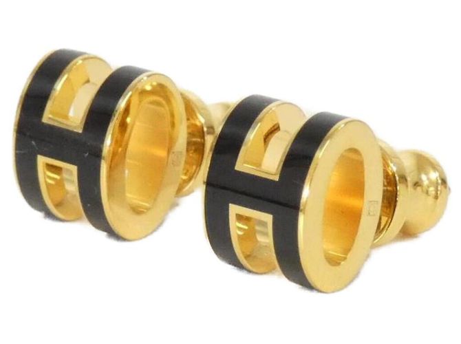 Hermès Brincos de pino Hermes Pop H MINI 608002F Preto Dourado - vista 2