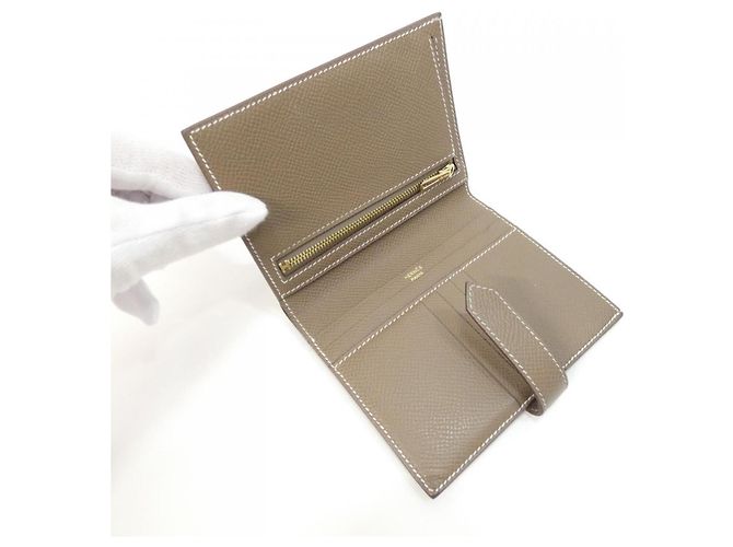 Hermès Hermes Bearn Compact Bill Wallet Taupe - view 7