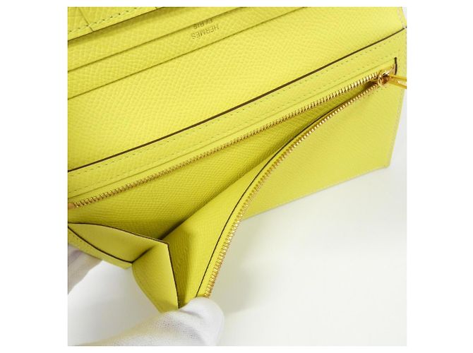 Hermès Hermes Bearn Soufflé Verso Geldbörse Golden - Ansicht 4
