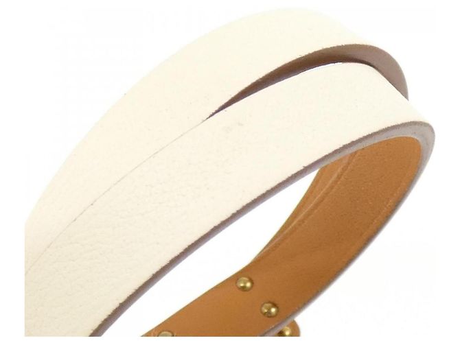 Hermès Pulsera de dijes Hermes Mini Kelly Double Tour Blanco - vista 3