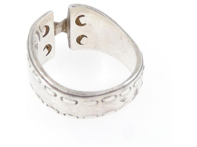 Hermès Hermes Mexico Silver Band Ring Silvery - view 3