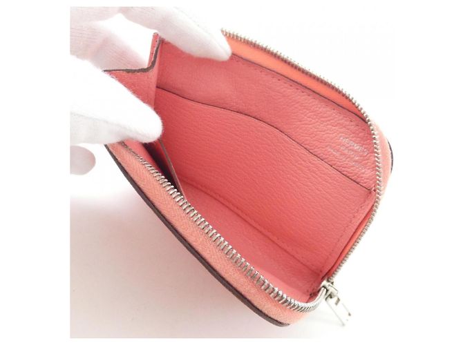 Hermès Hermes Pink Chevre Leather Business Card Case - view 5