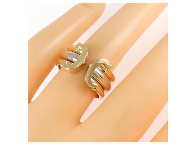 Cartier 2C Band Ring aus 18K Dreifarbigem Gold Golden - Ansicht 4