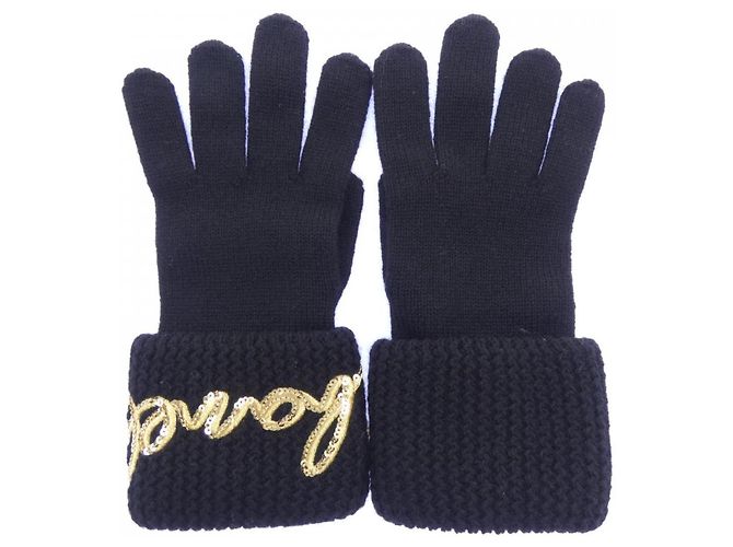Guantes cálidos de cachemira negra Chanel Negro - vista 3