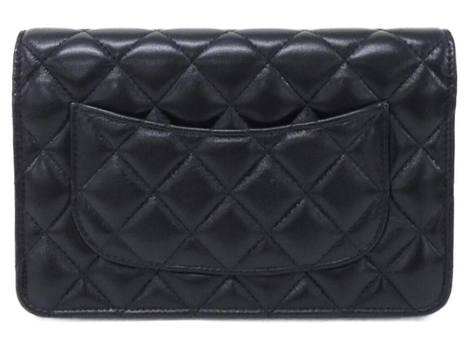 Portafoglio con catena Chanel in lambskin nero AP3938 - vista 2