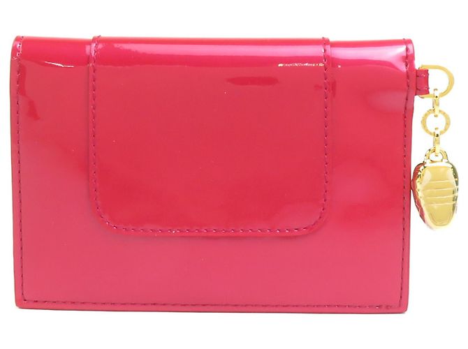 Bulgari Bvlgari Serpenti Forever Tarjetero de piel charol rosa - vista 3
