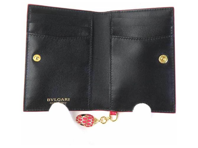 Bulgari Bvlgari Serpenti Forever Tarjetero de piel charol rosa - vista 5