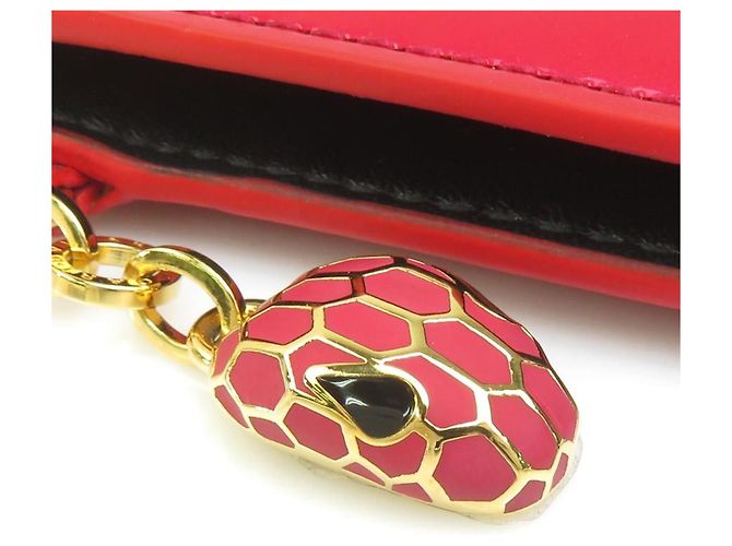 Bulgari Bvlgari Serpenti Forever Tarjetero de piel charol rosa - vista 7
