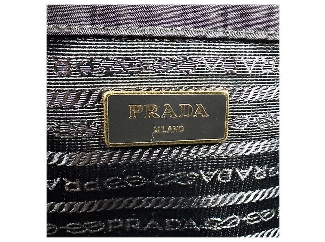 Tote Sac cabas Prada en nylon et velours Noir Bleu - vue 11