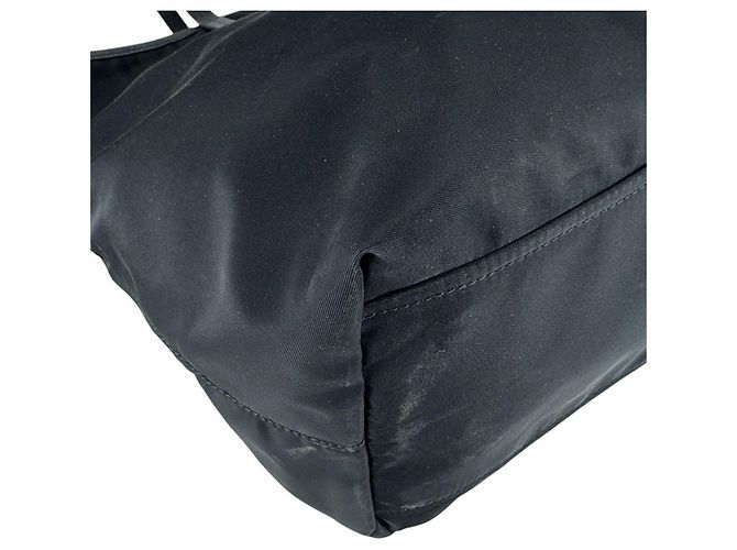 Tote Sac cabas Prada en nylon et velours Noir Bleu - vue 9