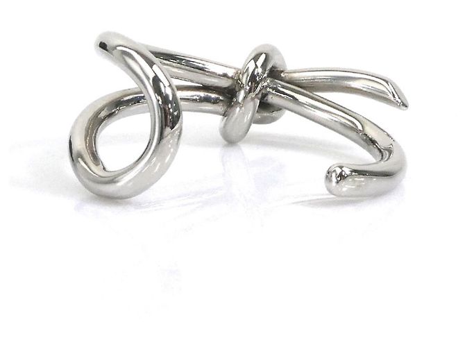 Bracciale Rigido in Metallo Argentato Balenciaga Argento - vista 3