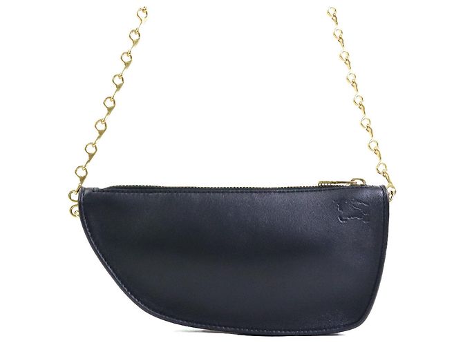 Borsa a tracolla Burberry in pelle nera - vista 3