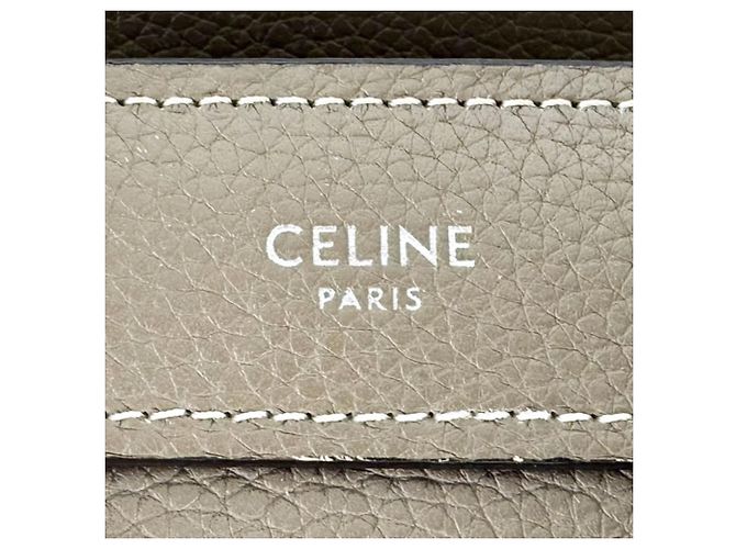 Céline Borsa a tracolla in pelle Celine Luggage Nano Shopper Grigio - vista 12