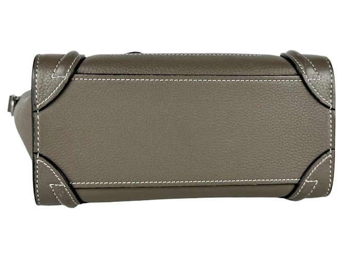 Céline Borsa a tracolla in pelle Celine Luggage Nano Shopper Grigio - vista 4