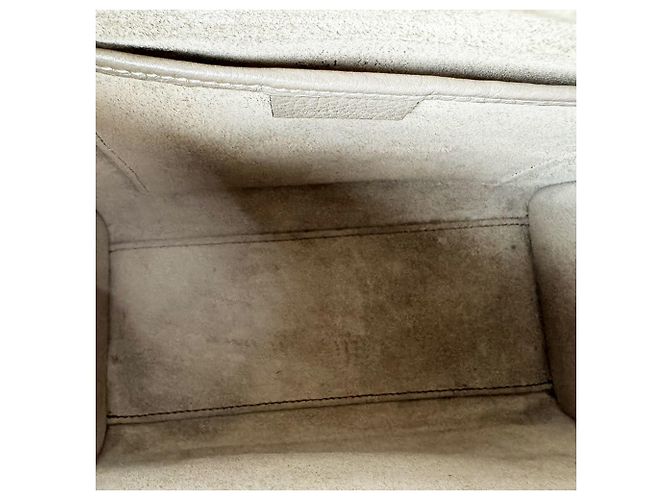 Céline Borsa a tracolla in pelle Celine Luggage Nano Shopper Grigio - vista 5