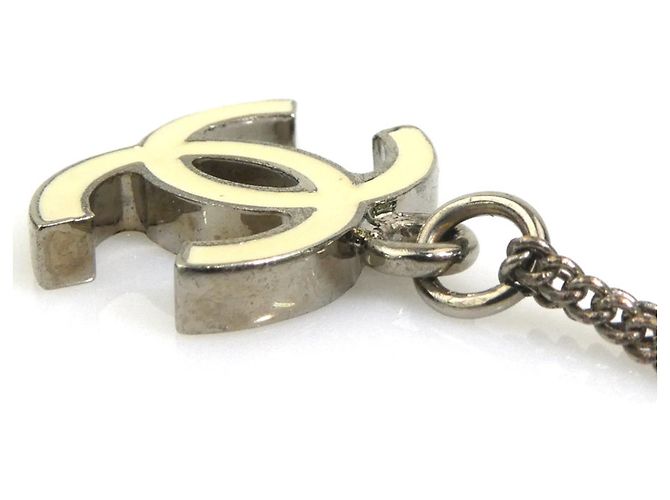 Chanel Coco Mark Halskette Silber Aus weiß - Ansicht 5