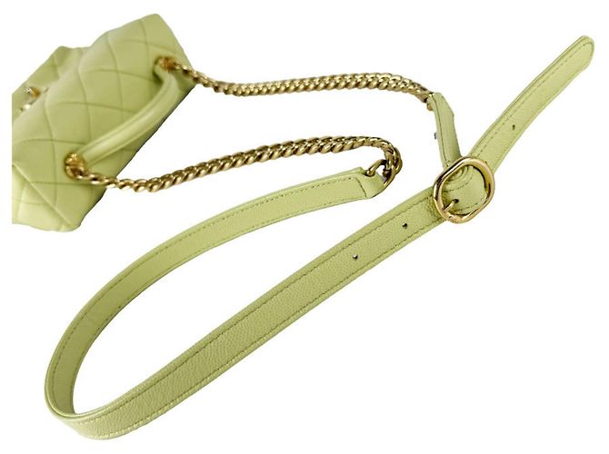 Bolsa de ombro Chanel em verde e amarelo - vista 10