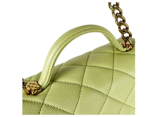 Bolsa de ombro Chanel em verde e amarelo - vista 11