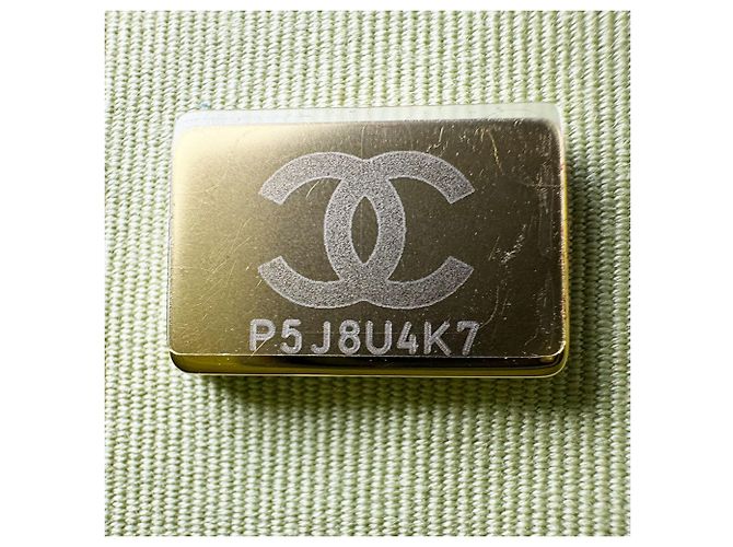 Bolsa de ombro Chanel em verde e amarelo - vista 12