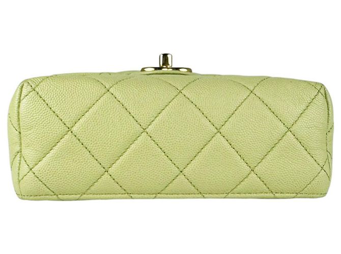 Bolsa de ombro Chanel em verde e amarelo - vista 4