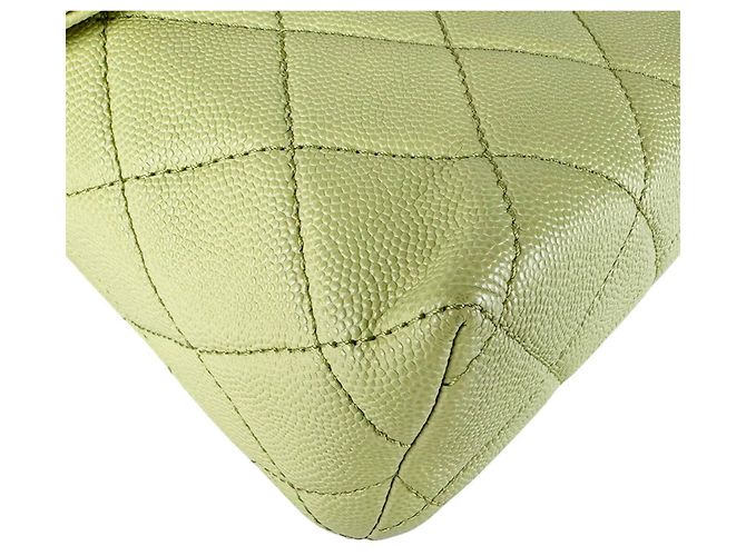 Bolsa de ombro Chanel em verde e amarelo - vista 8