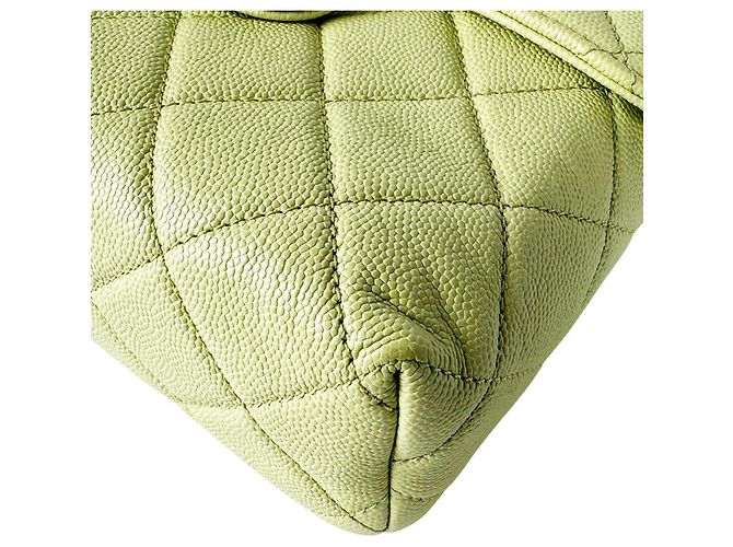 Bolsa de ombro Chanel em verde e amarelo - vista 9