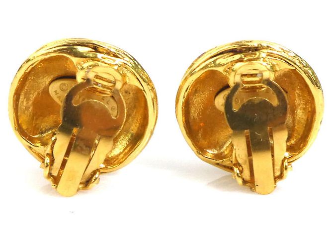 Chanel Gold Clip-Ohrringe Golden - Ansicht 3