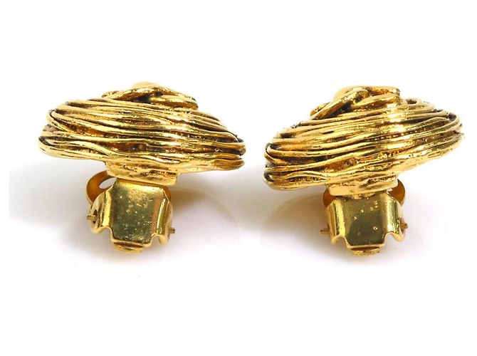 Chanel Gold Clip-Ohrringe Golden - Ansicht 4