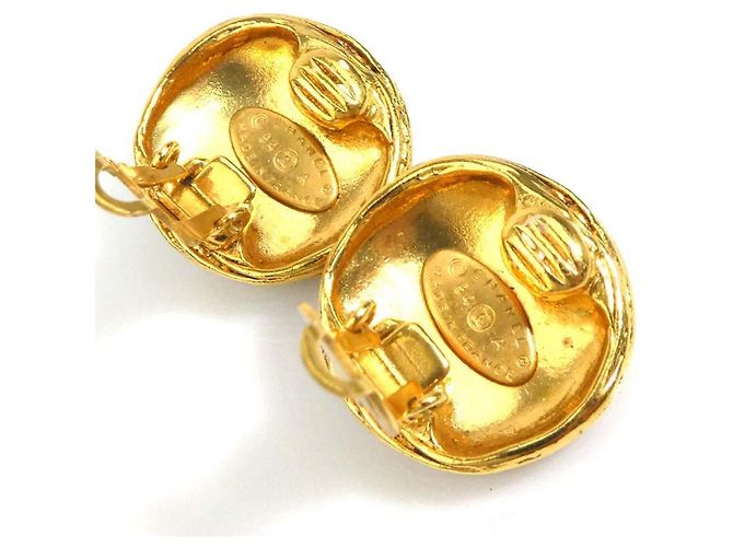 Chanel Gold Clip-Ohrringe Golden - Ansicht 6