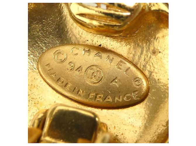 Chanel Gold Clip-Ohrringe Golden - Ansicht 7
