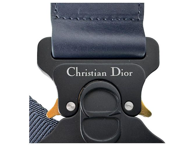 Borsa Saddle Tears Christian Dior in tela blu navy - vista 12