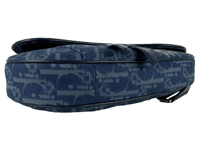 Borsa Saddle Tears Christian Dior in tela blu navy - vista 4