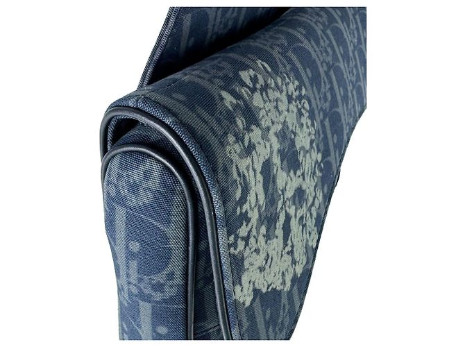 Borsa Saddle Tears Christian Dior in tela blu navy - vista 6