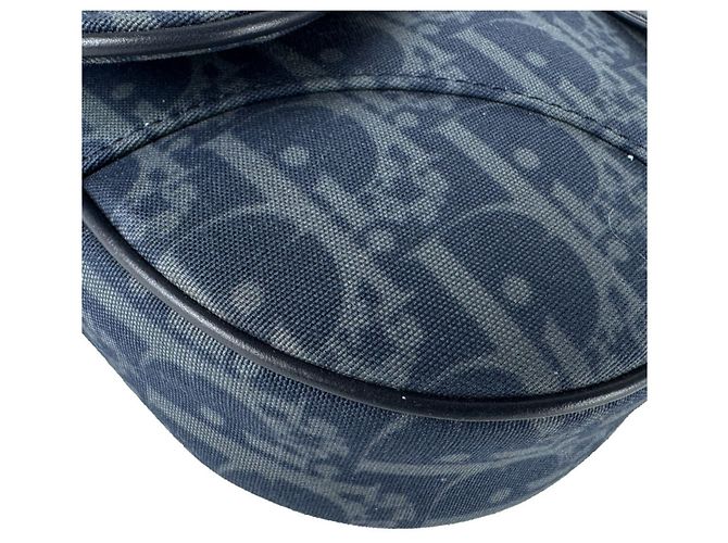 Borsa Saddle Tears Christian Dior in tela blu navy - vista 8