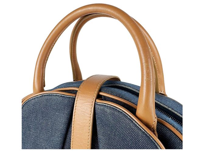 Bolsa Christian Dior usada Marrom Azul marinho - vista 10