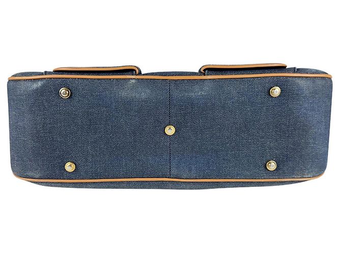 Bolsa Christian Dior usada Marrom Azul marinho - vista 4