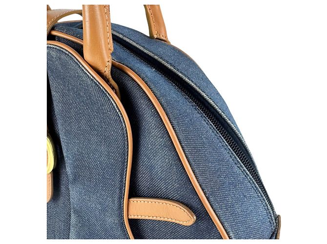 Bolsa Christian Dior usada Marrom Azul marinho - vista 6