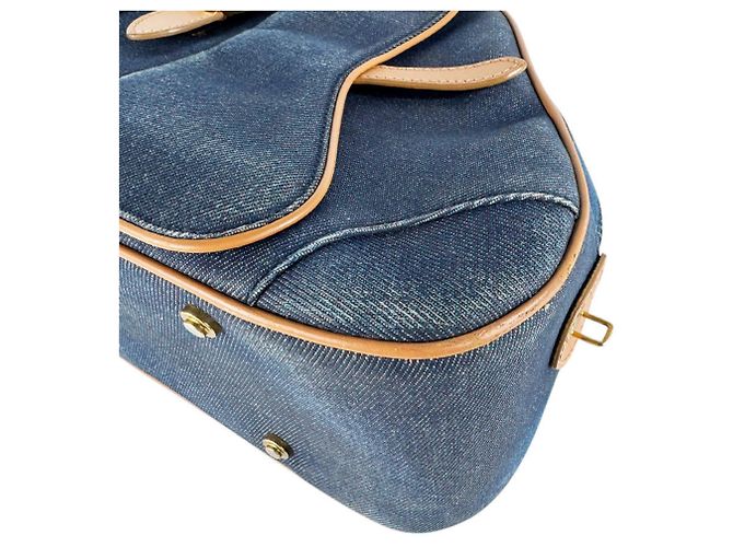 Bolsa Christian Dior usada Marrom Azul marinho - vista 9