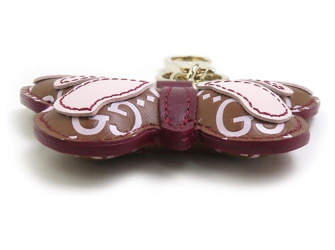 Portachiavi Gucci con charm a farfalla Marrone Rosa - vista 4