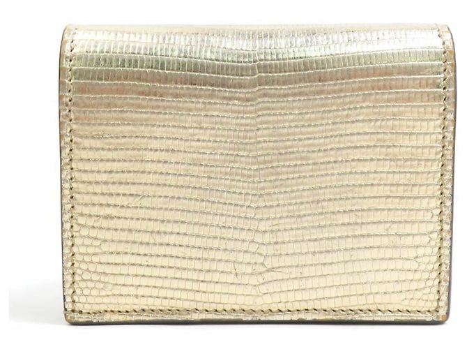 Marmont Cartera Gucci Bi-Fold en piel grabada dorada Dorado - vista 2