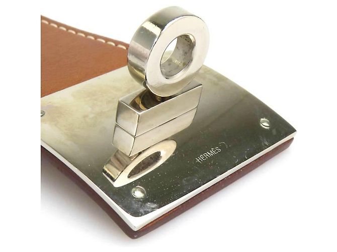 Hermès Pulsera Hermes Kelly Dog Castaño Plata - vista 11