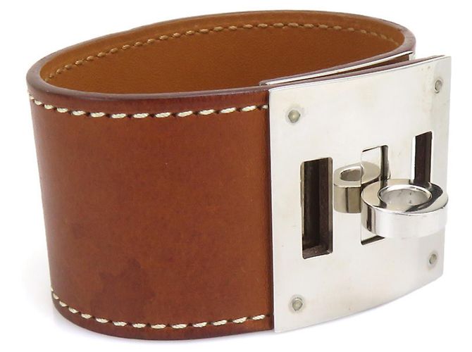 Hermès Pulsera Hermes Kelly Dog Castaño Plata - vista 2