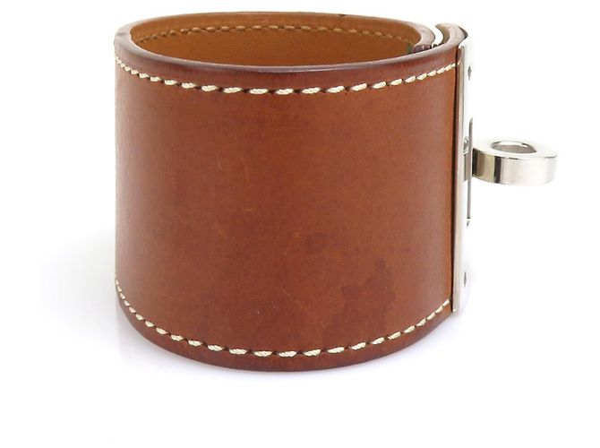Hermès Pulsera Hermes Kelly Dog Castaño Plata - vista 3