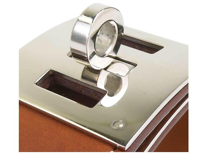 Hermès Pulsera Hermes Kelly Dog Castaño Plata - vista 7