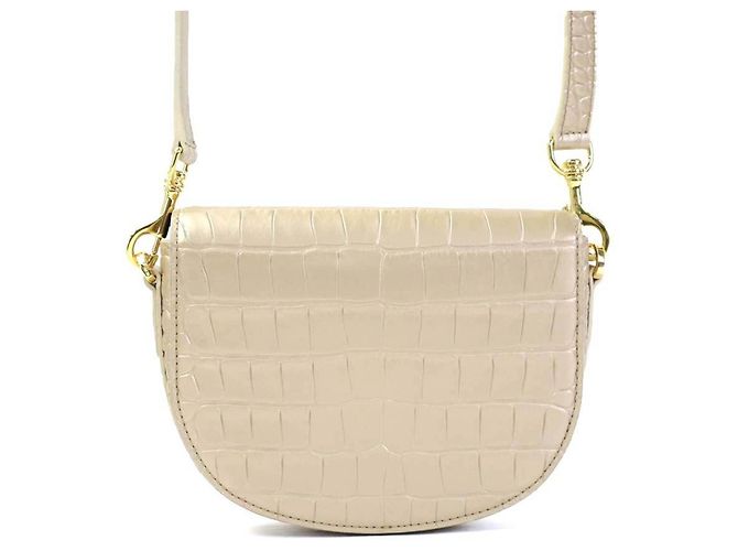 MCM Gold Embossed Leather Shoulder Bag Golden - view 3