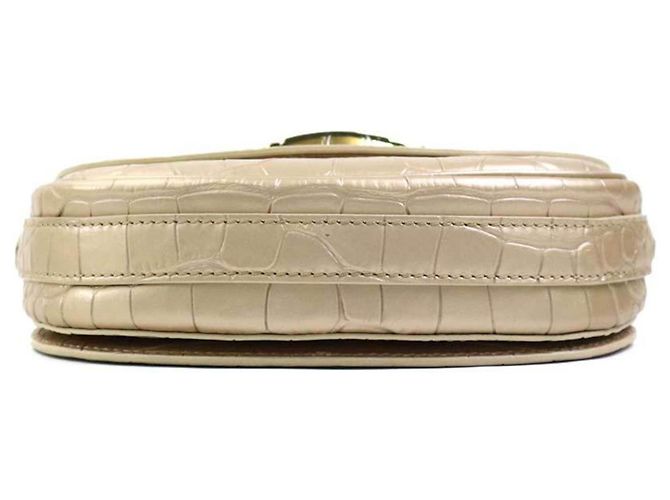 MCM Gold Embossed Leather Shoulder Bag Golden - view 4