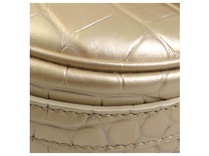 MCM Gold Embossed Leather Shoulder Bag Golden - view 6